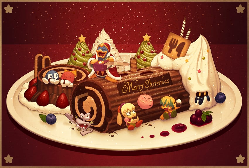 kirby, meta knight, king dedede, lalala, lololo, and 3 more (kirby and 1 more) drawn by 5health