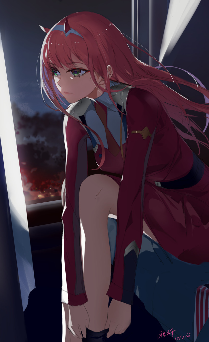 zero two (darling in the franxx) drawn by rabbit_(tukenitian)