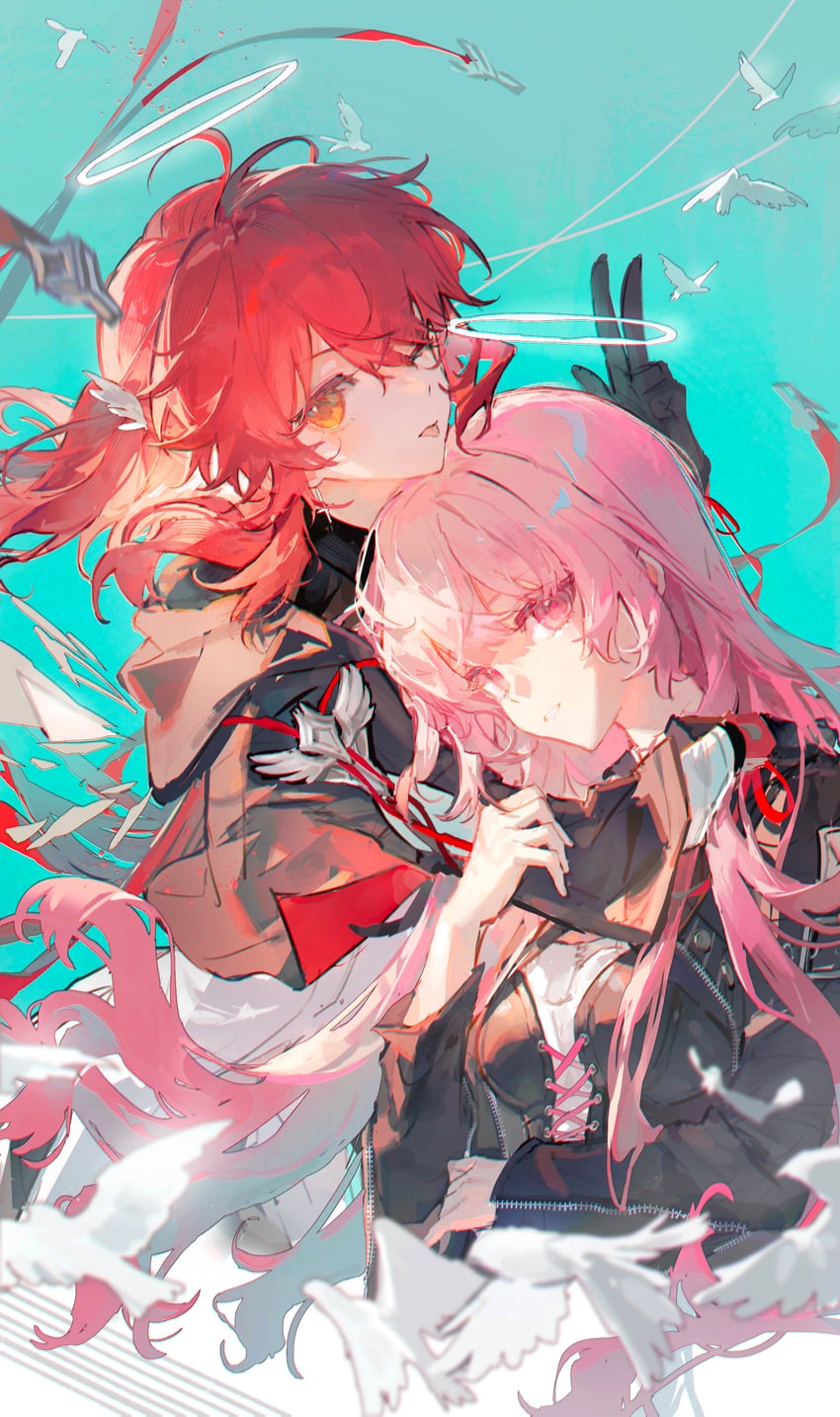 exusiai, lemuen, and exusiai the new covenant (arknights) drawn by nonhaaa