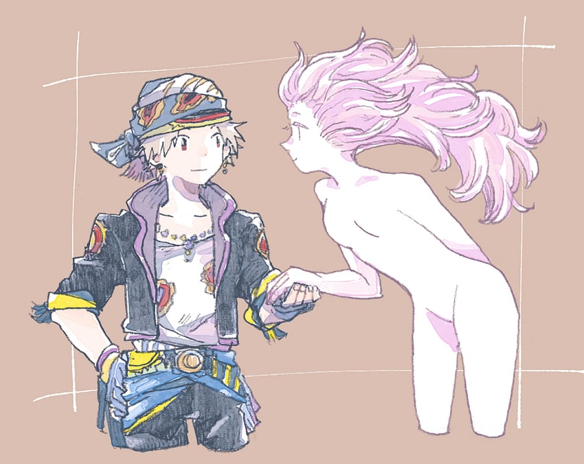 terra branford, locke cole, and trance terra branford (final fantasy and 1 more) drawn by michibata_65