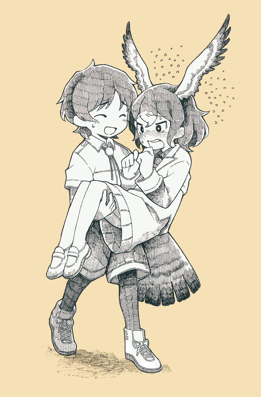 captain and northern goshawk (kemono friends and 1 more) drawn by enk_0822