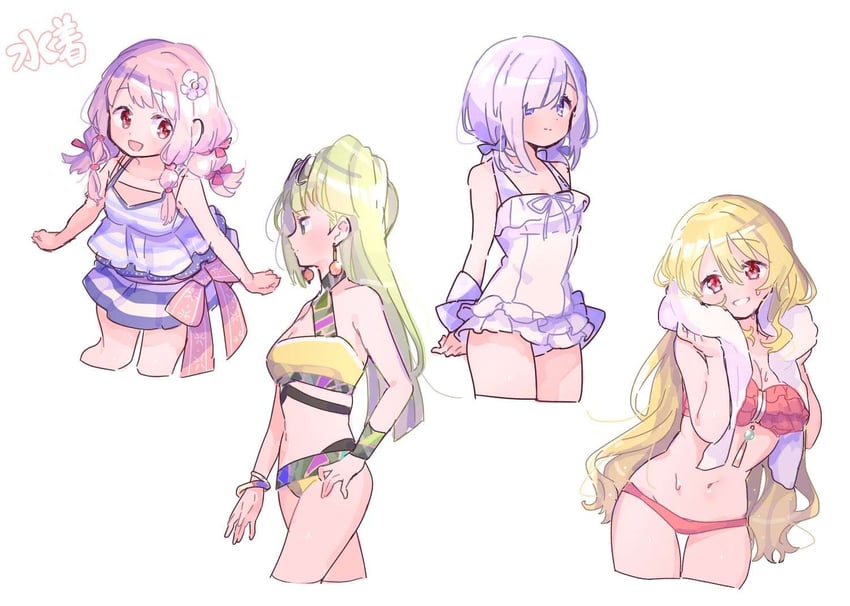 alina gray, tamaki ui, togame momoko, and isuzu ren (mahou shoujo madoka magica and 1 more) drawn by serizawa_serizane
