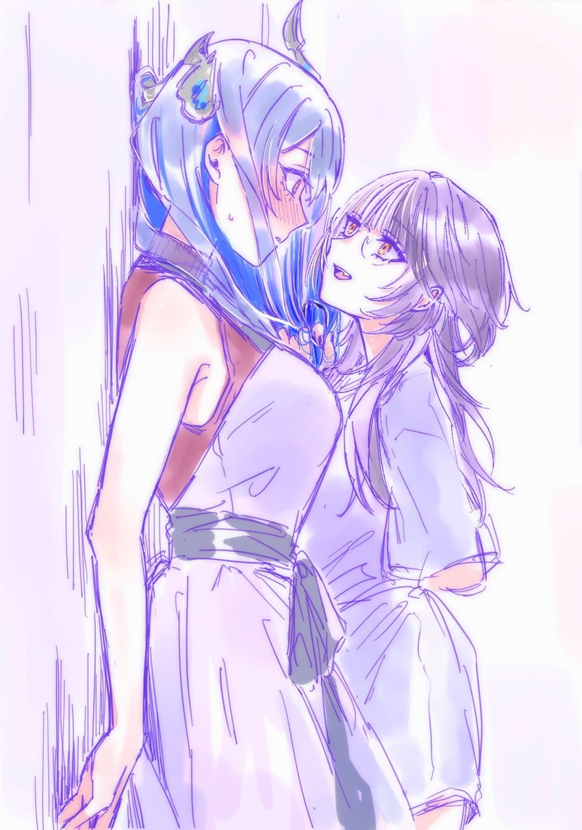 shiori novella and nerissa ravencroft (hololive and 1 more) drawn by yuri_kyanon
