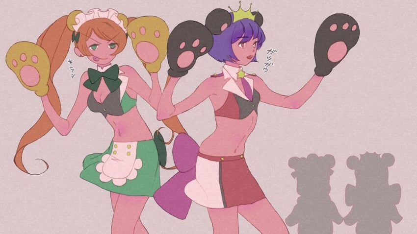 yurishiro ginko and yurigasaki lulu (yuri kuma arashi) drawn by sando_no_meshi