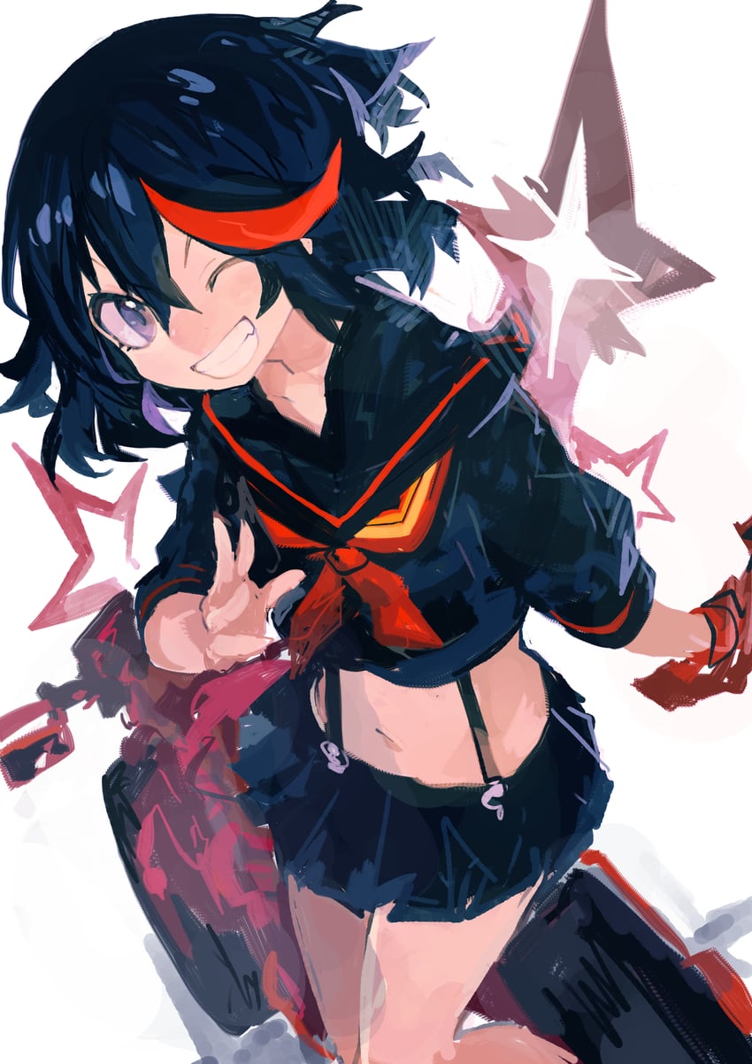 matoi ryuuko and senketsu (kill la kill) drawn by kaamin_(mariarose753)