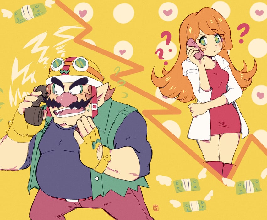 wario and mona (warioware and 1 more) drawn by cutie-png