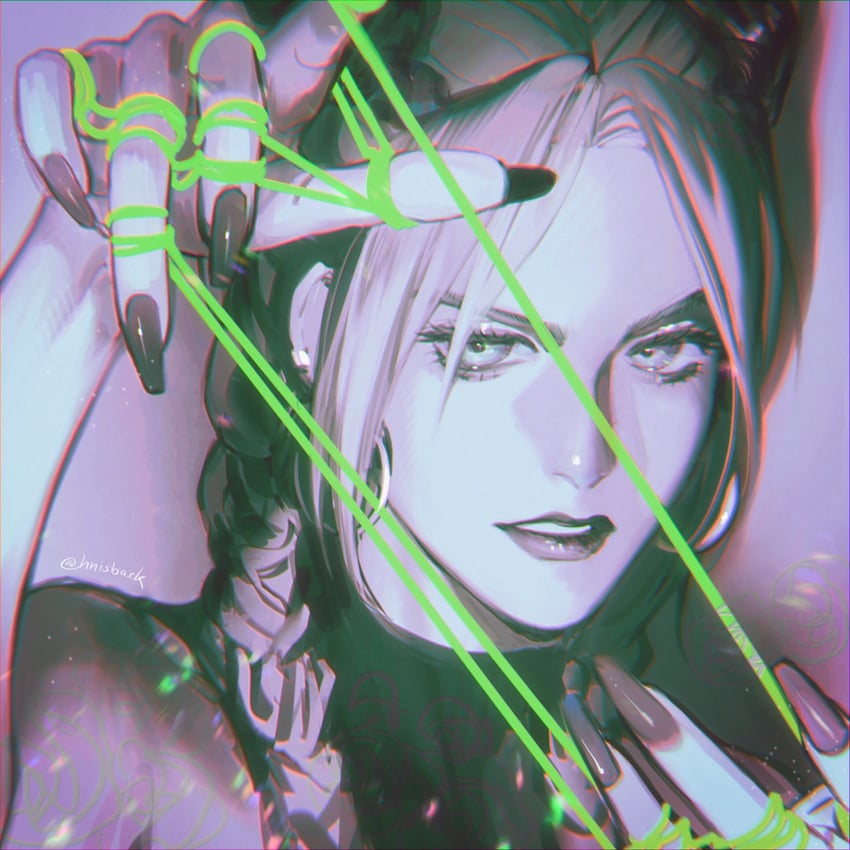 kujo jolyne (jojo no kimyou na bouken and 1 more) drawn by nashi_y