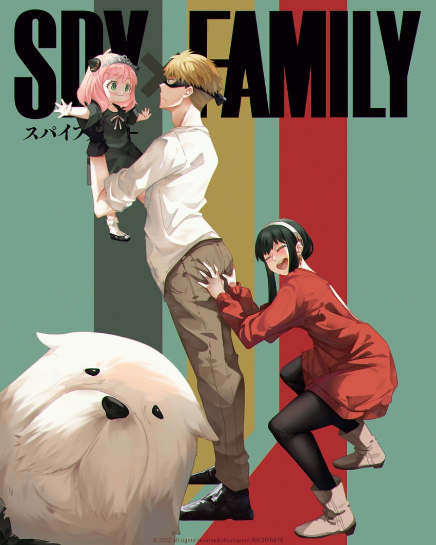 yor briar, anya, twilight, and bond (spy x family) drawn by inkspirate