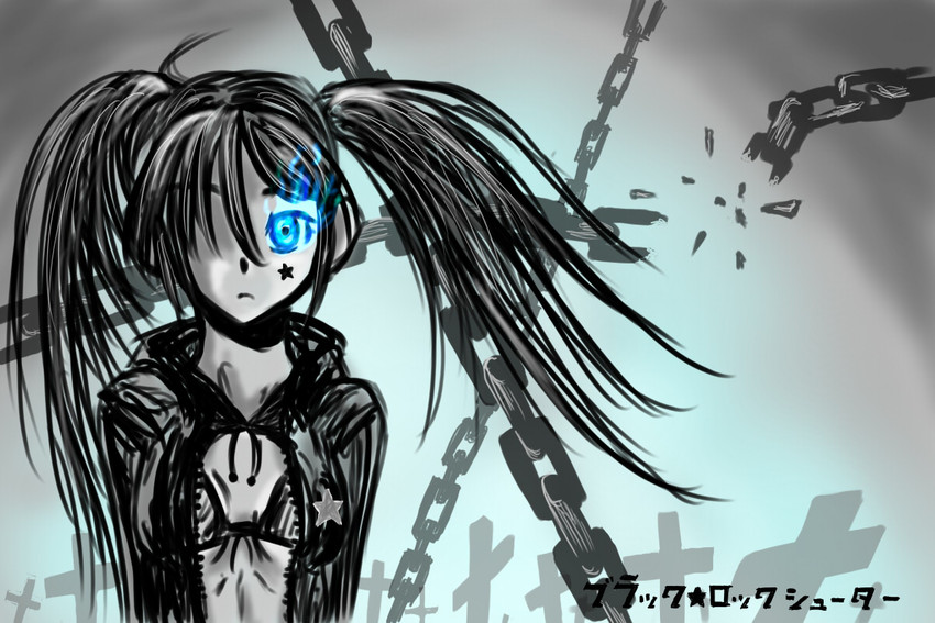 black rock shooter (black rock shooter) drawn by galbany_(tsgororin)