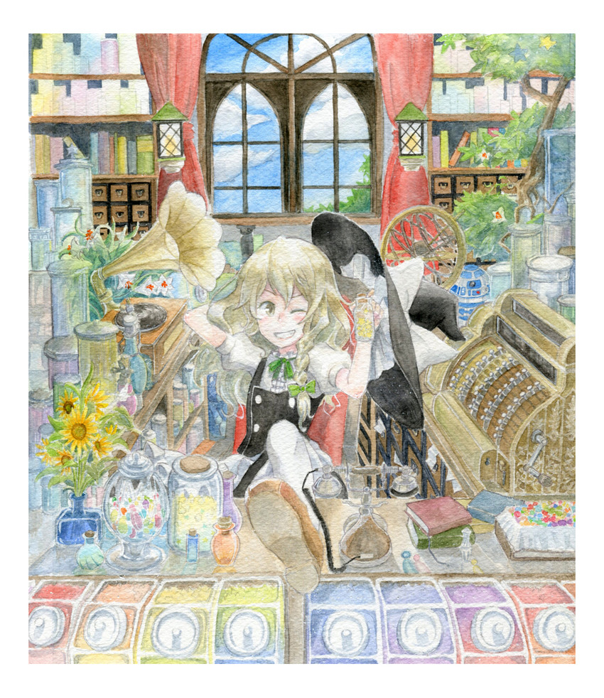 kirisame marisa and r2-d2 (touhou and 1 more) drawn by mononofu7