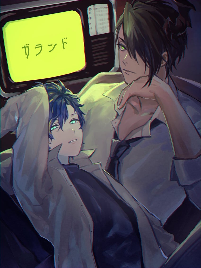 astel leda and aragami oga (holostars) drawn by isal_(lasi)