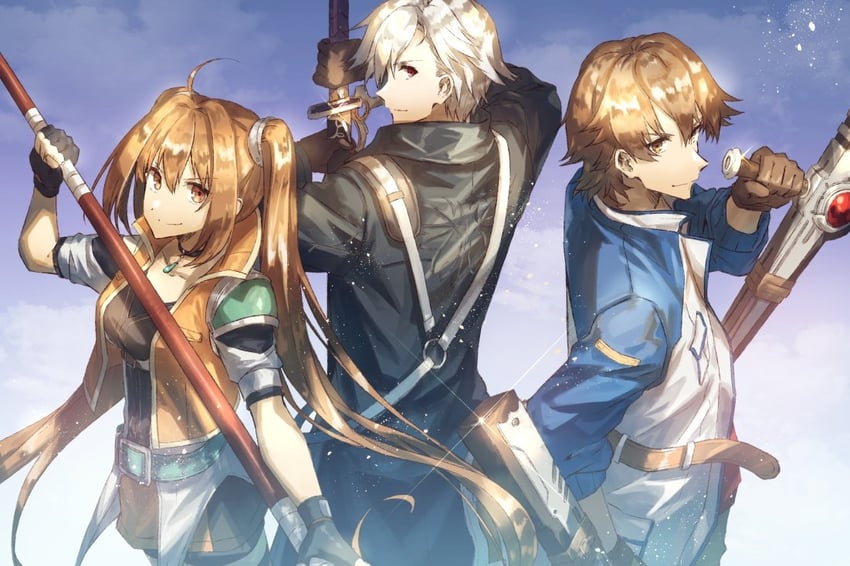 rean schwarzer, estelle bright, and lloyd bannings (eiyuu densetsu and 4 more) drawn by hwhh