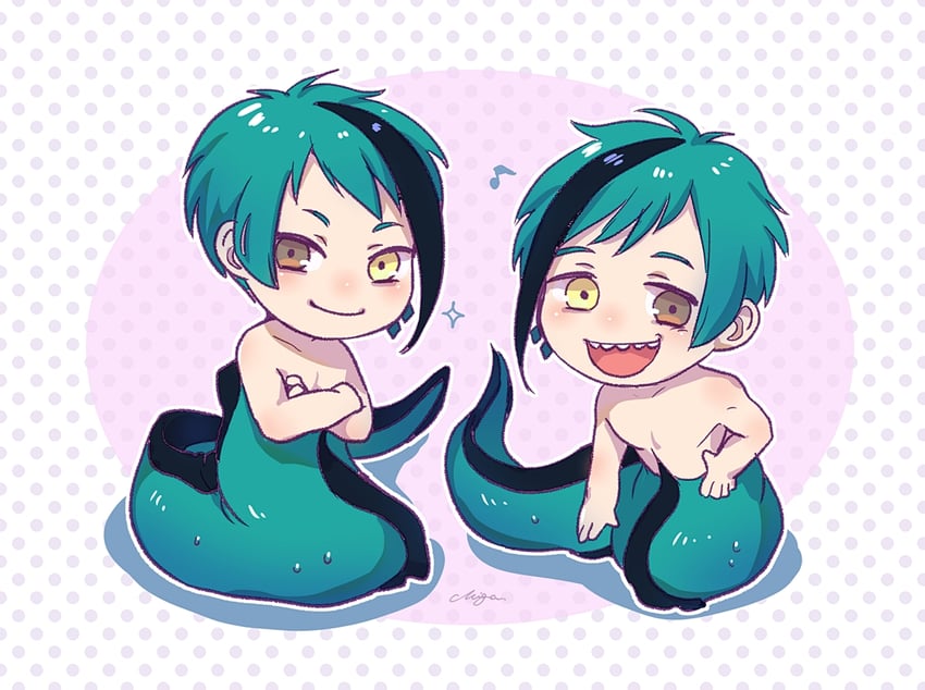 floyd leech and jade leech (twisted wonderland) drawn by penya