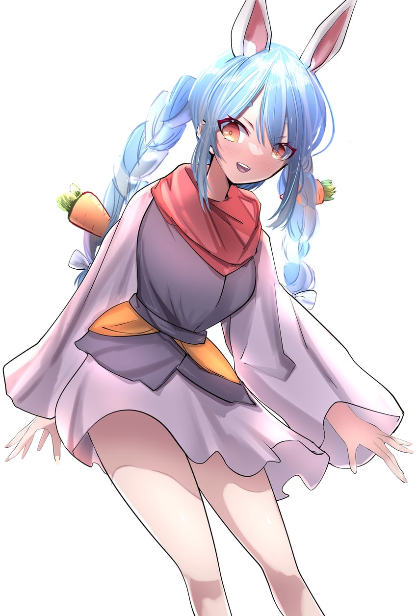 usada pekora and ash blossom & joyous spring (hololive and 1 more) drawn by asaki_(asaki_vision)