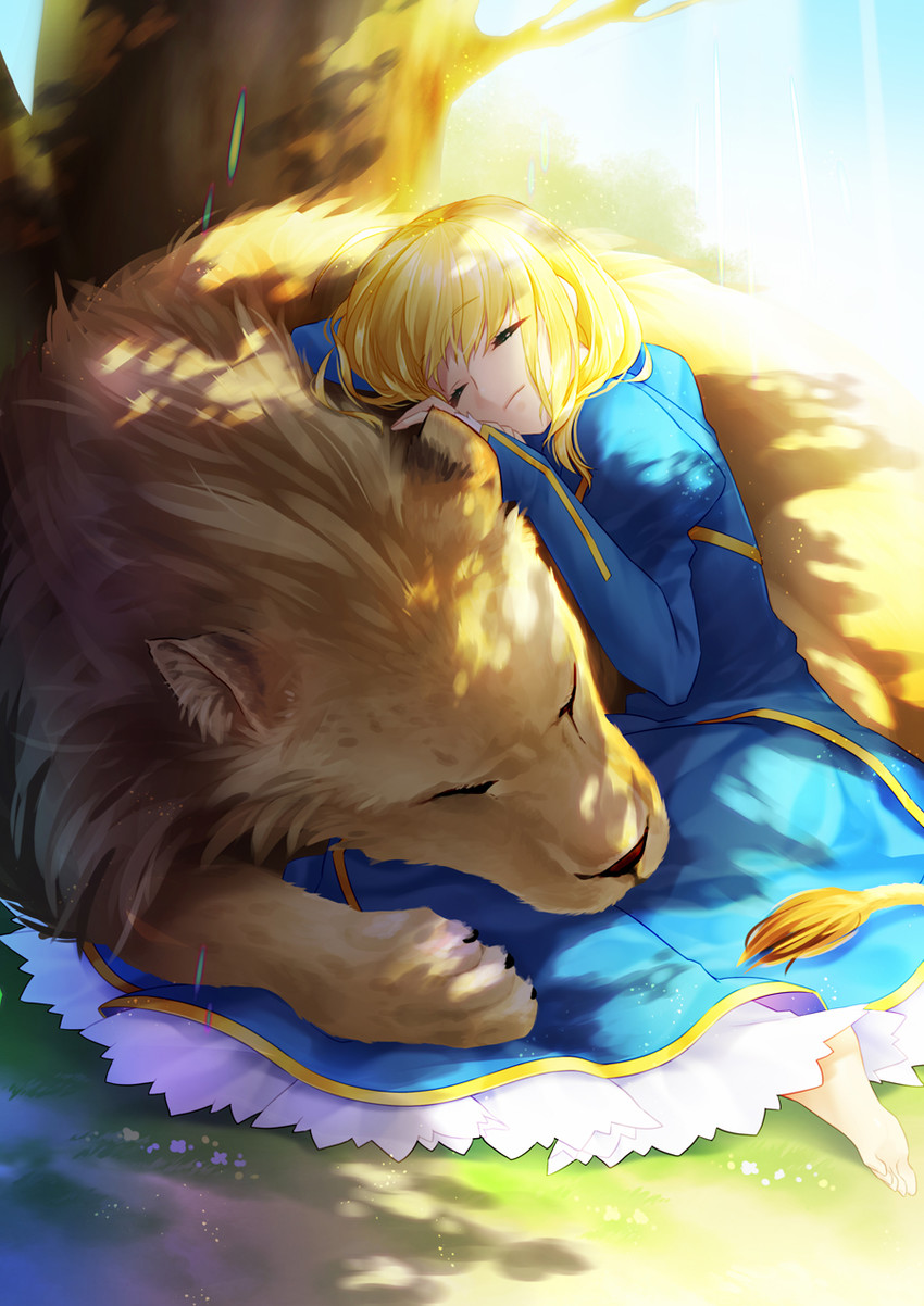 artoria pendragon and saber (fate and 1 more) drawn by yeruen