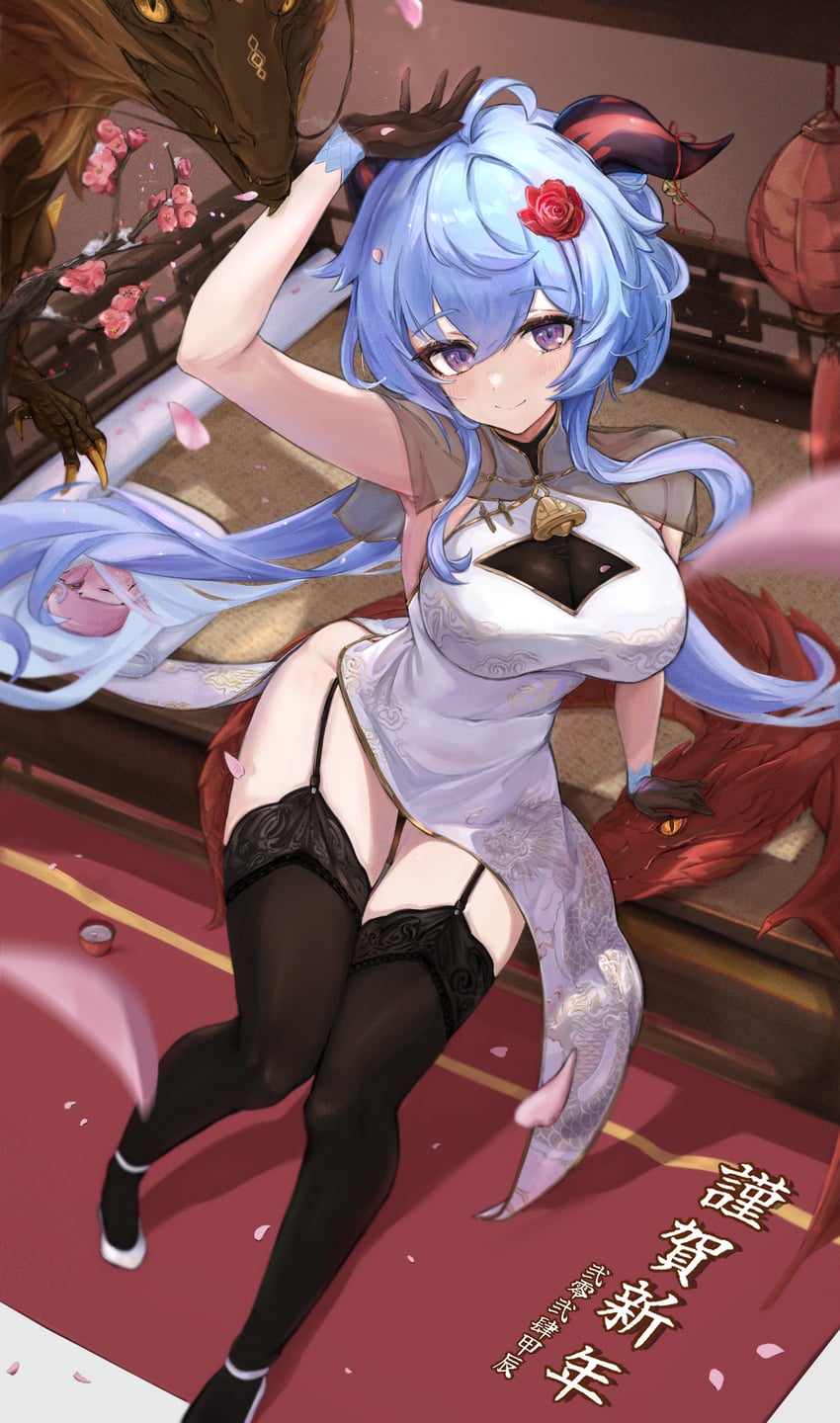 ganyu, yae miko, and rex lapis (genshin impact) drawn by ringofuze