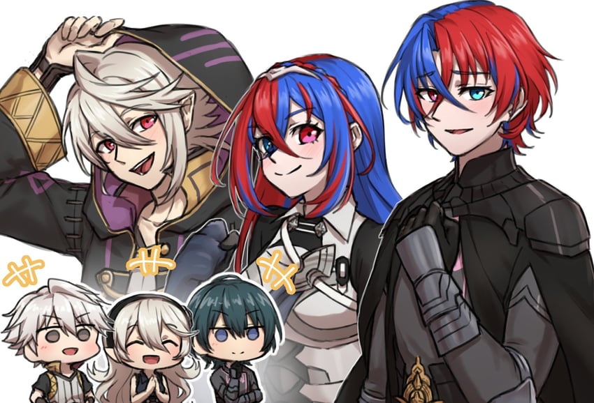 female corrin, male byleth, male robin, female alear, male corrin, and 1 more (fire emblem and 5 more) drawn by zuzu_(ywpd8853)