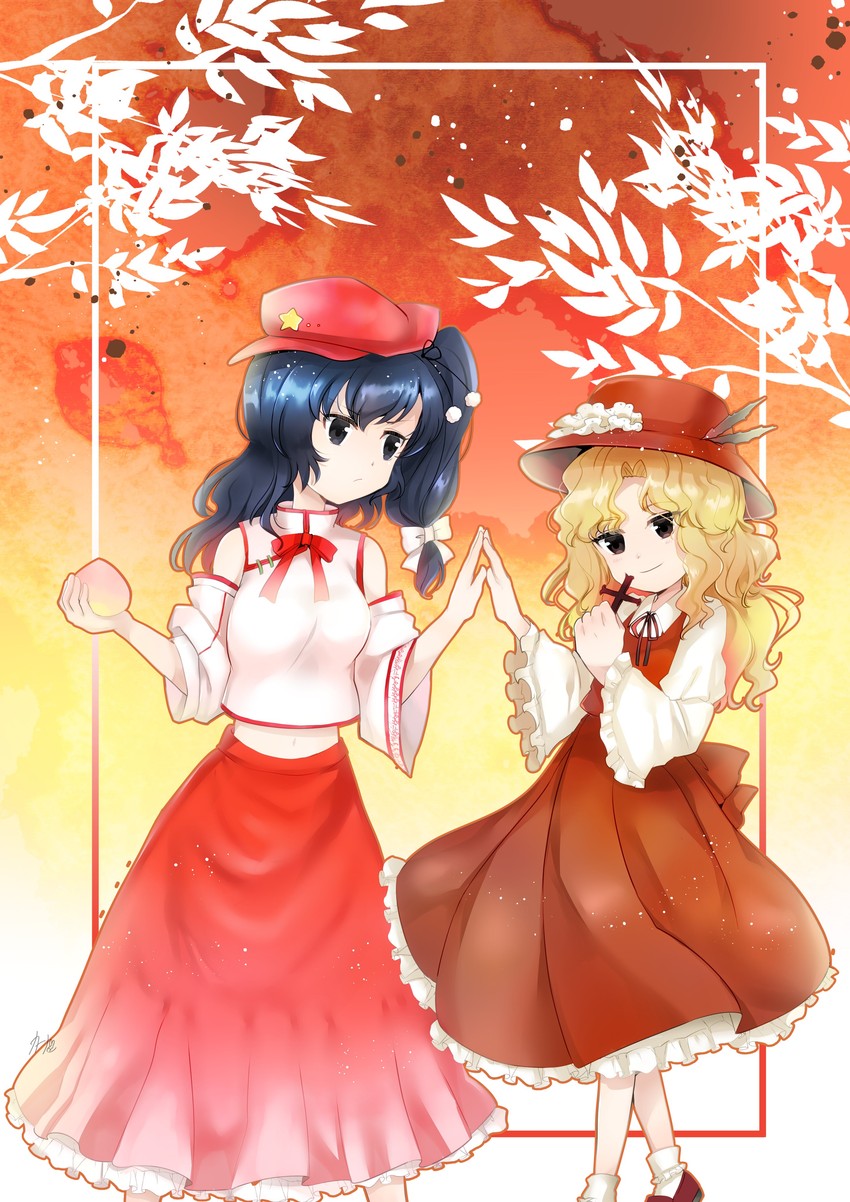 jacket girl and label girl (touhou and 1 more) drawn by kanonari