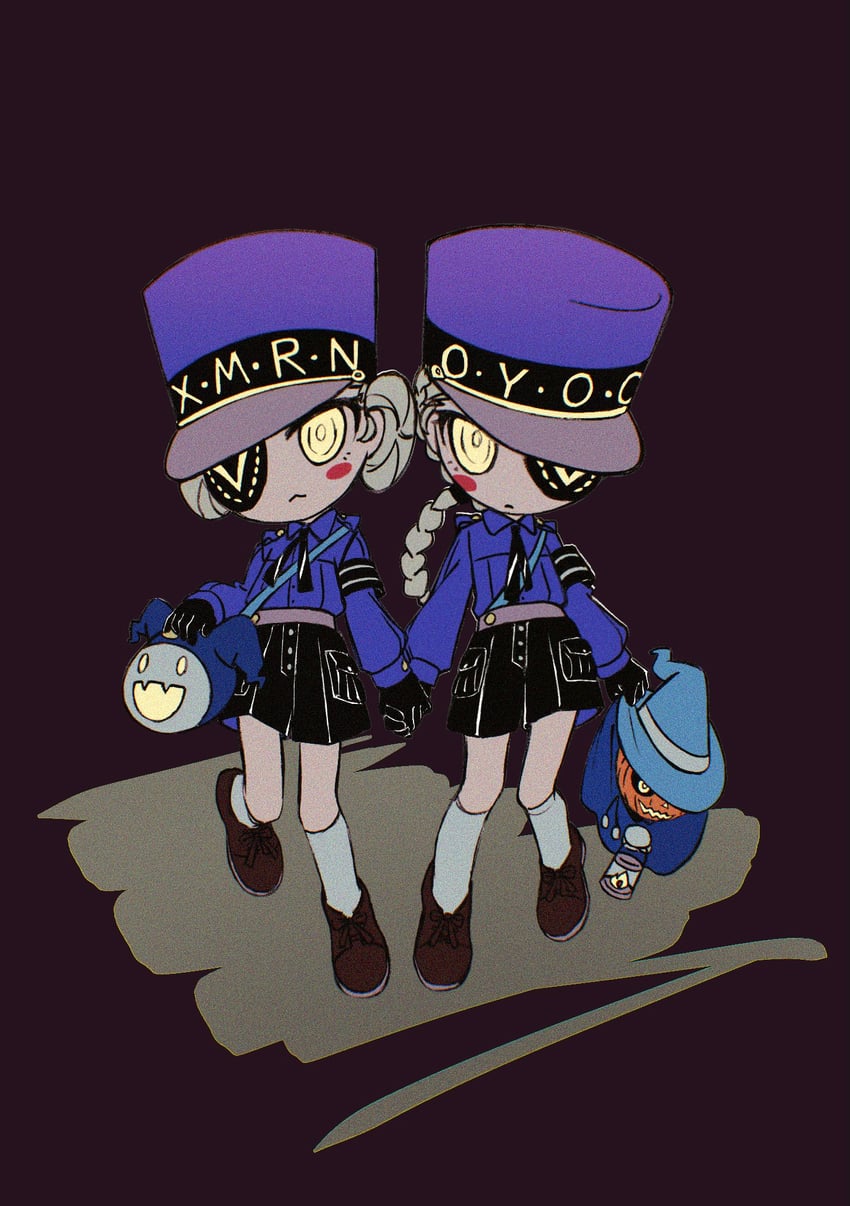 jack frost, caroline, justine, and pyro jack (persona and 1 more) drawn by machihazure