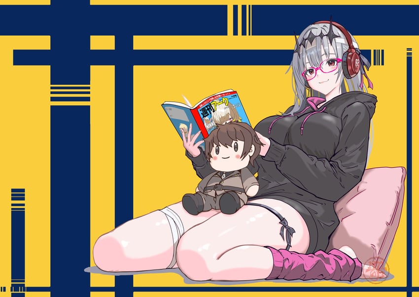 commander, elegg, and modernia (goddess of victory: nikke) drawn by 1977_oj3