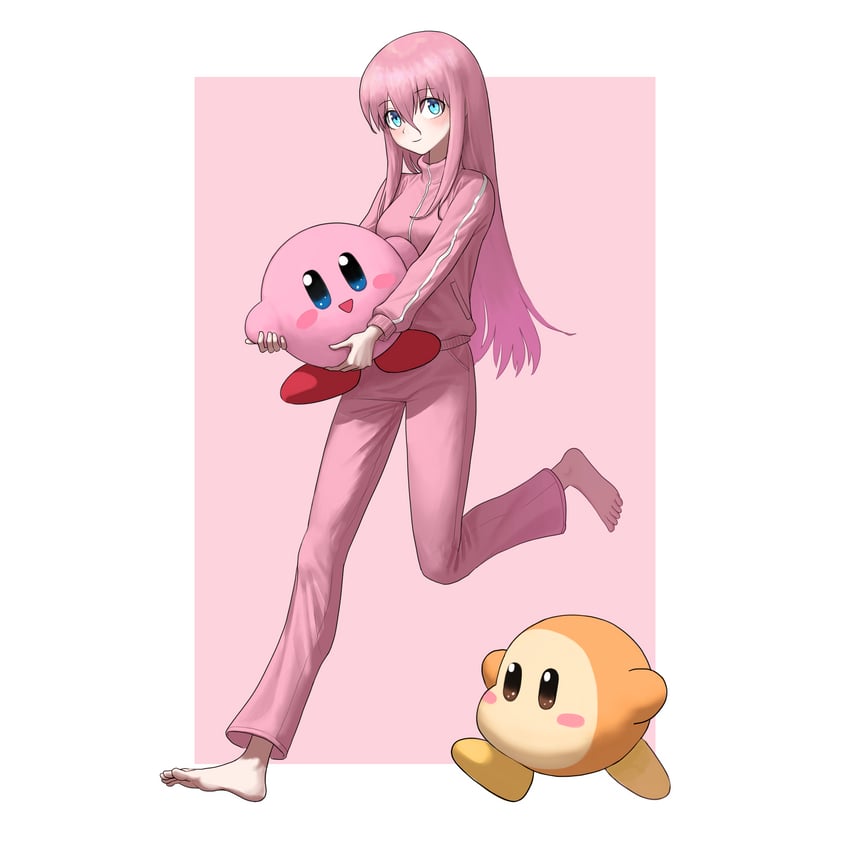 gotoh hitori, kirby, and waddle dee (bocchi the rock! and 1 more) drawn by centauri_(saa98)