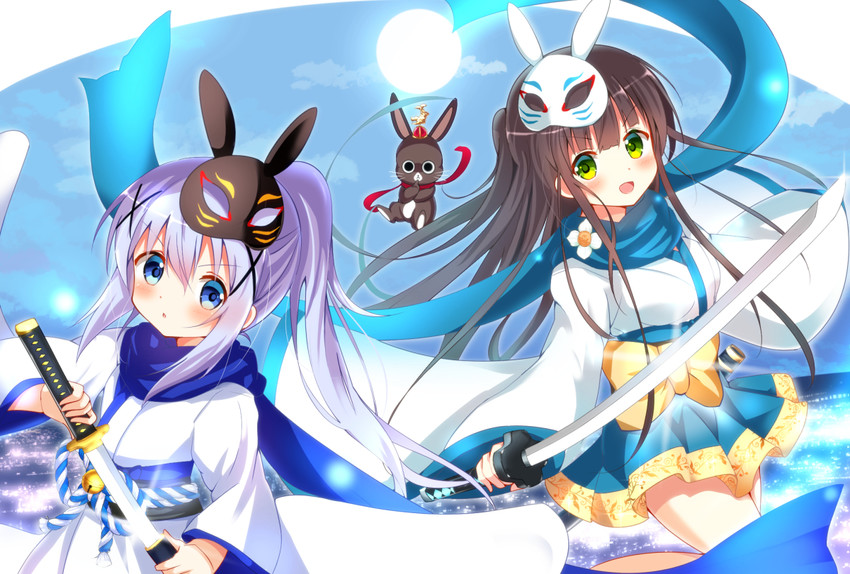 kafuu chino, ujimatsu chiya, and anko (gochuumon wa usagi desu ka?) drawn by joutarou_(vv-kancole)