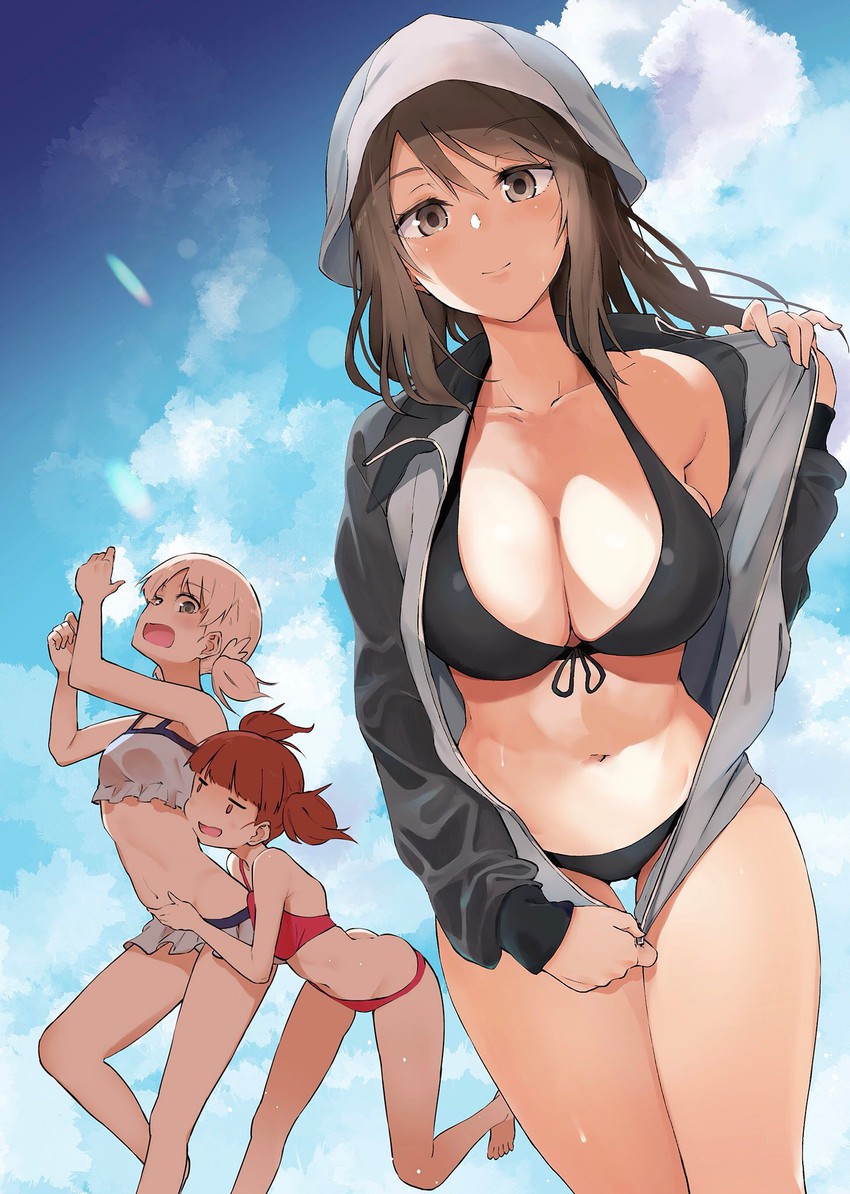mika, aki, and mikko (girls und panzer) drawn by muteki_soda