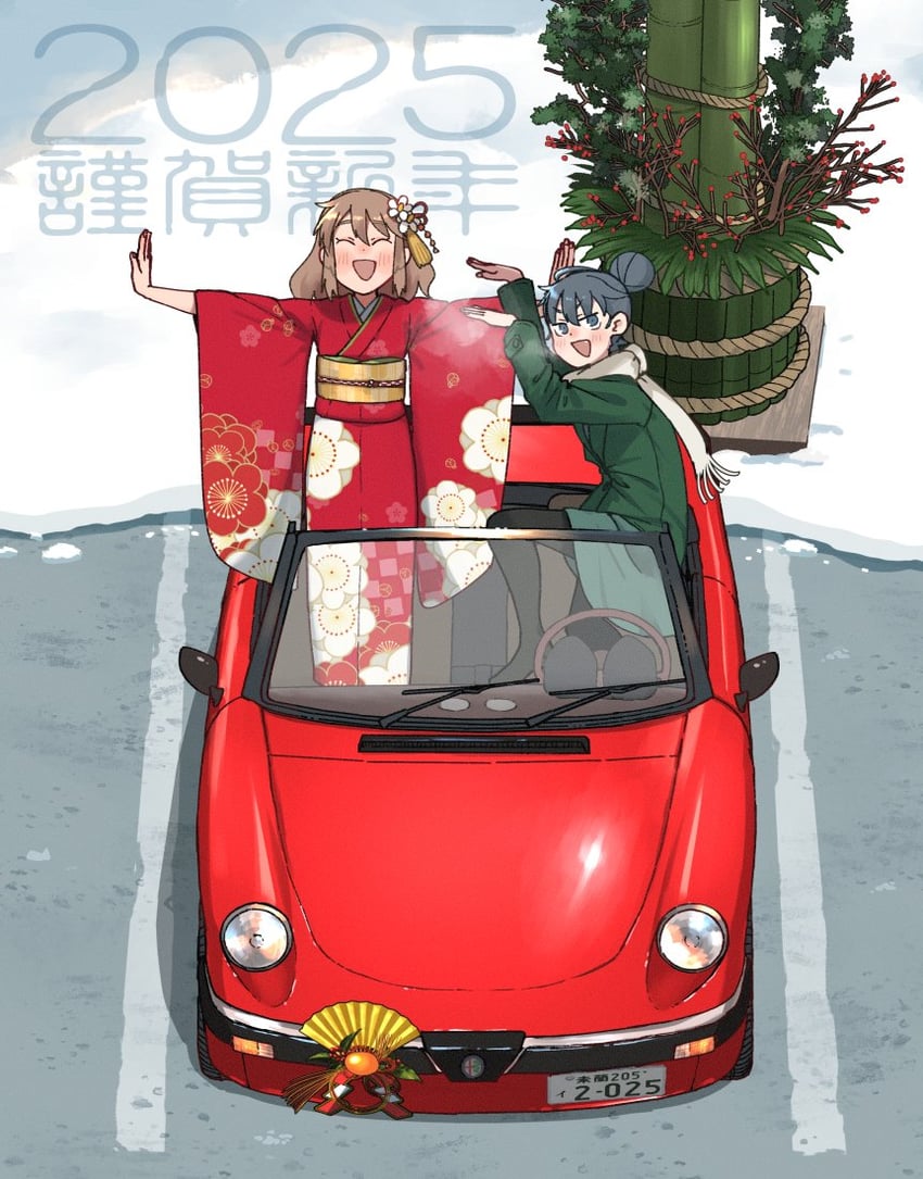 subeyama yae and wotomegi wotome (open car girls) drawn by annin_musou