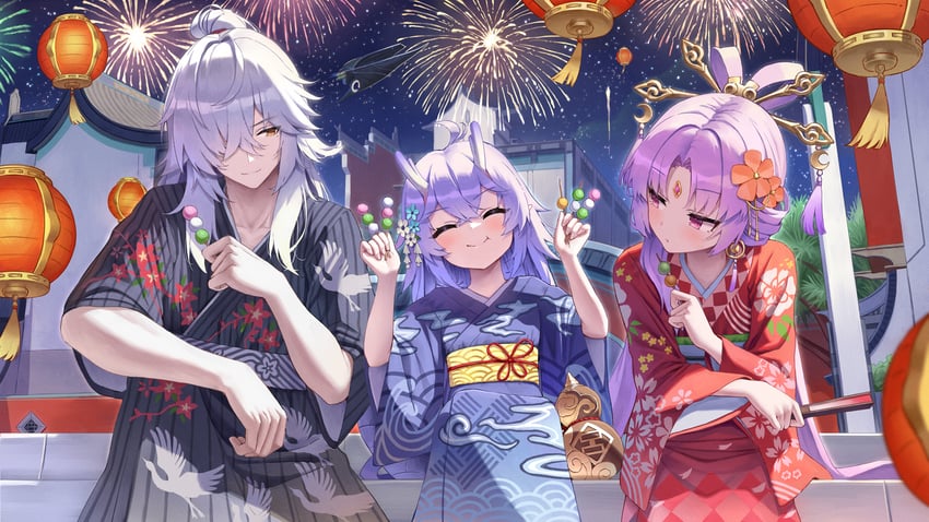fu xuan, jing yuan, and bailu (honkai and 1 more) drawn by superpig