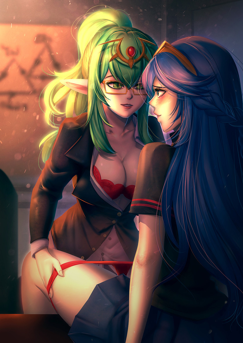 lucina and tiki (fire emblem and 2 more) drawn by bakki