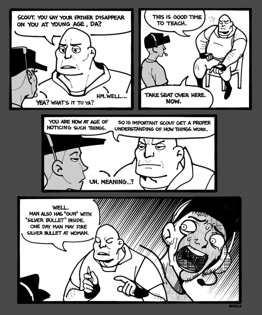 scout and heavy (dungeon meshi and 1 more) drawn by bixelswixels