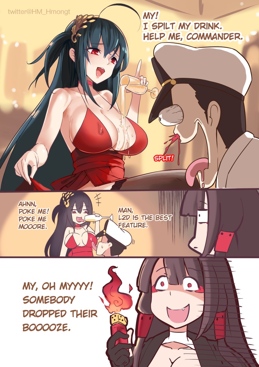 taihou, commander, and akagi (azur lane) drawn by hm_(hmongt)