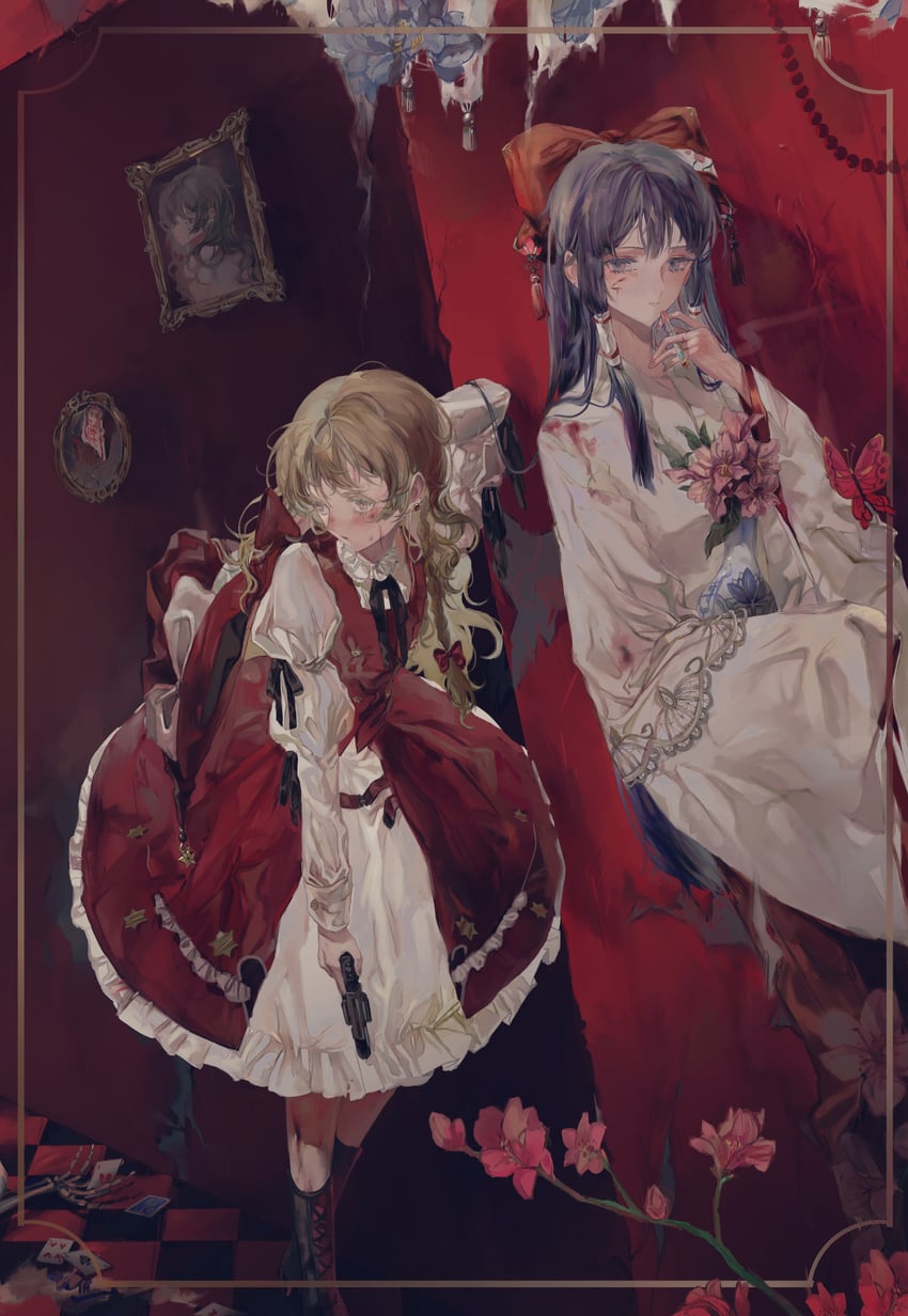hakurei reimu, kirisame marisa, and kazami yuuka (touhou) drawn by yinyong_yu