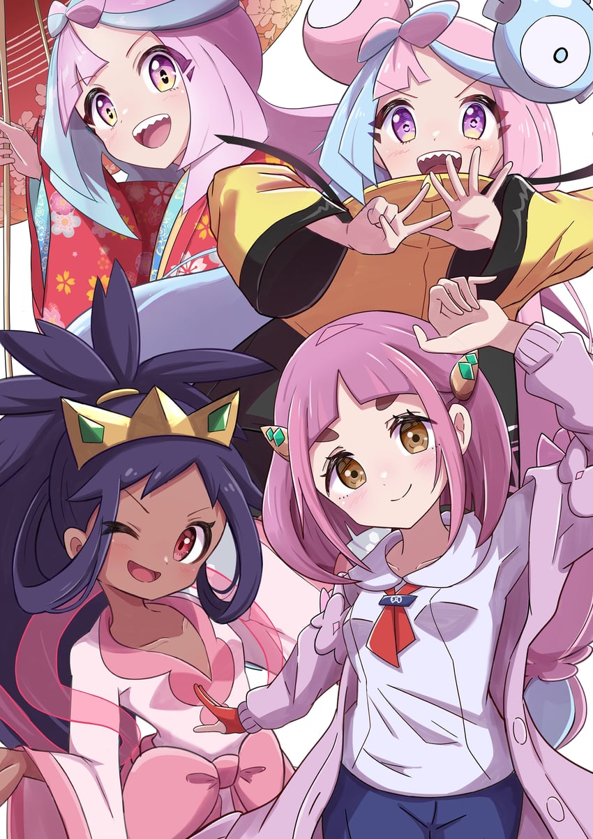 iono, iris, and lacey (pokemon and 2 more) drawn by rono_(lethys)
