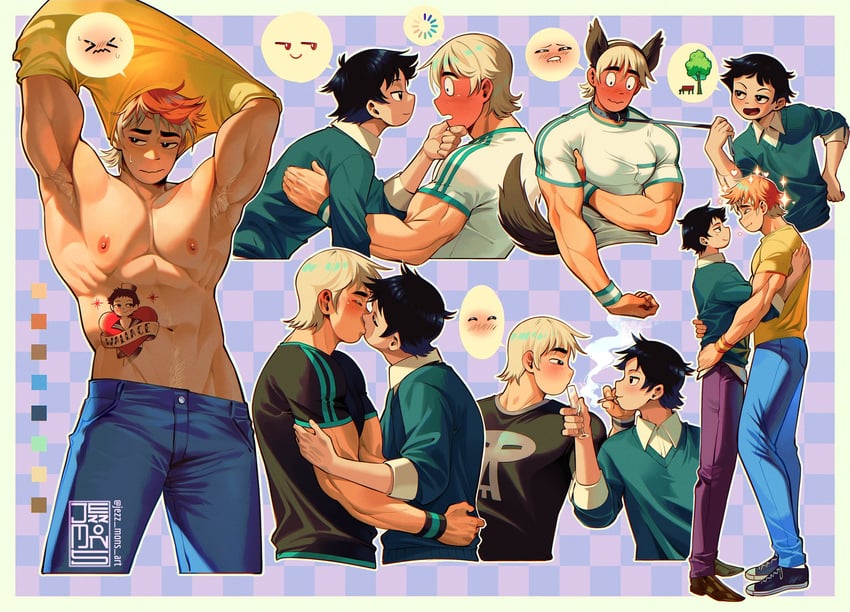 scott pilgrim, wallace wells, and todd ingram (scott pilgrim and 1 more) drawn by jezz_mons_art