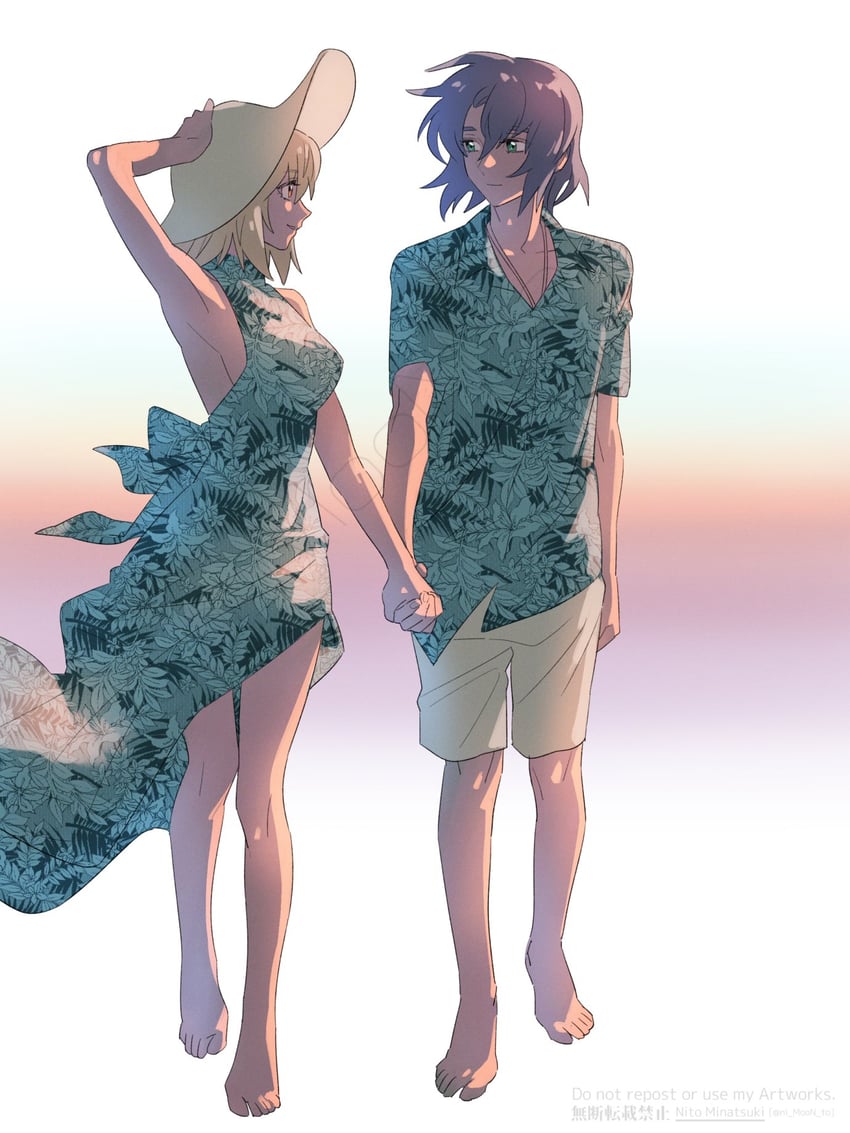 cagalli yula athha and athrun zala (gundam and 1 more) drawn by nito_minatsuki