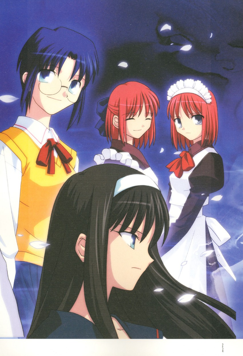 ciel, tohno akiha, kohaku, and hisui (tsukihime) drawn by takeuchi_takashi