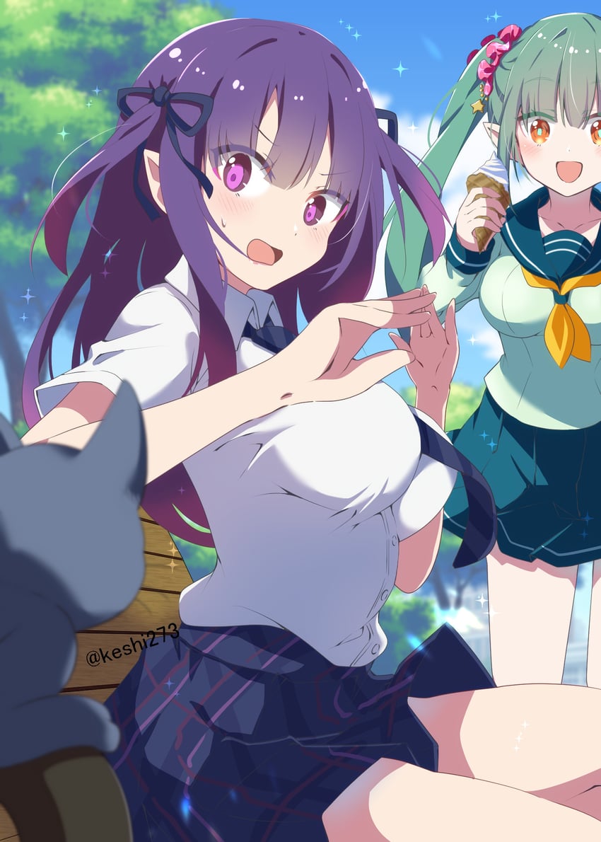 lyra and shion (re:zero kara hajimeru isekai seikatsu and 1 more) drawn by keshi273