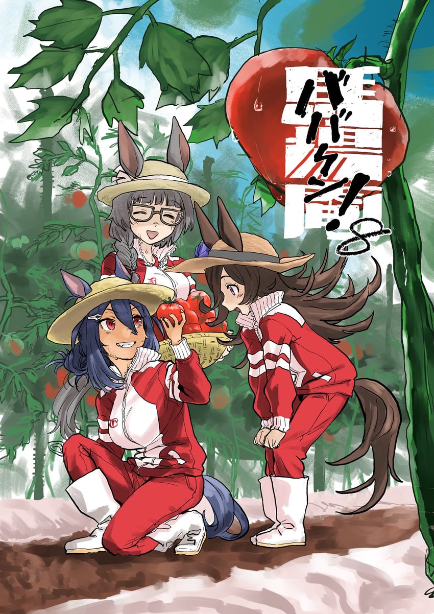 rice shower, hishi amazon, and zenno rob roy (umamusume) drawn by e-ncyo