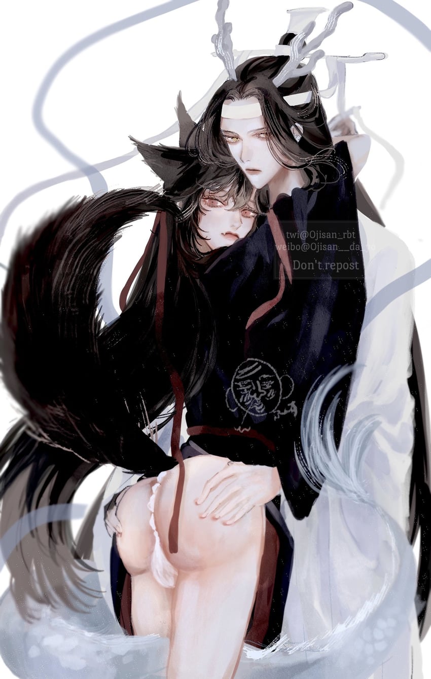 wei wuxian and lan wangji (modao zushi) drawn by ojisan_rbt