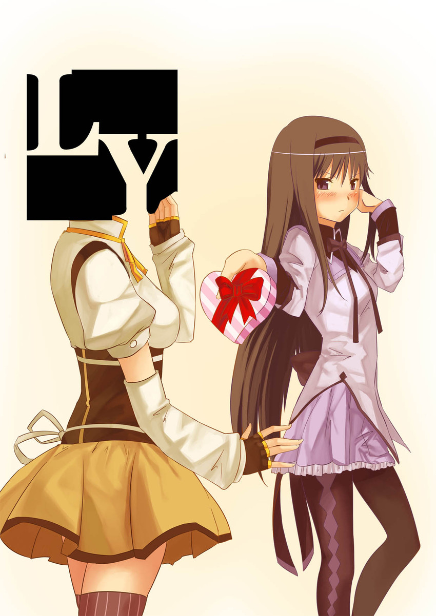 akemi homura and tomoe mami (mahou shoujo madoka magica) drawn by club3