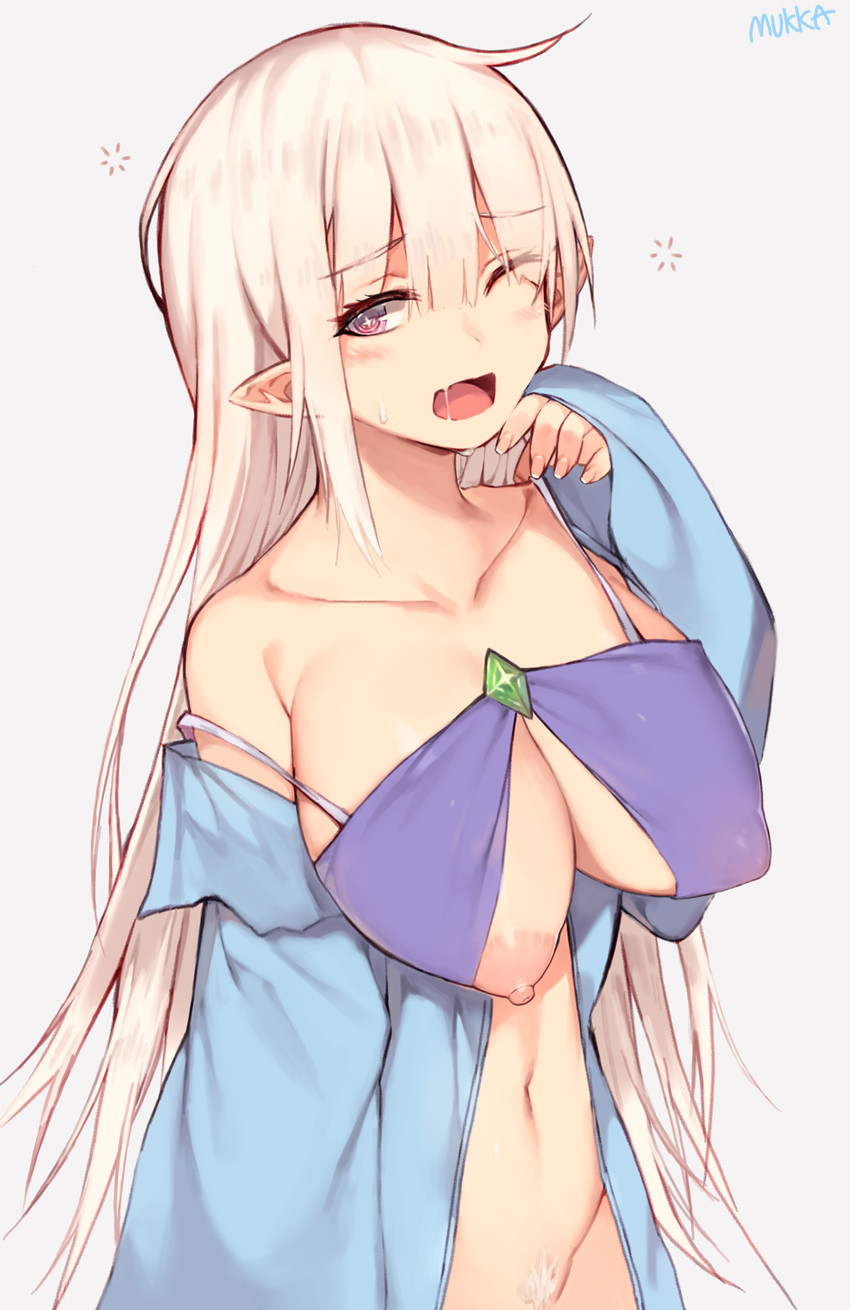 emilia (re:zero kara hajimeru isekai seikatsu) drawn by mukka