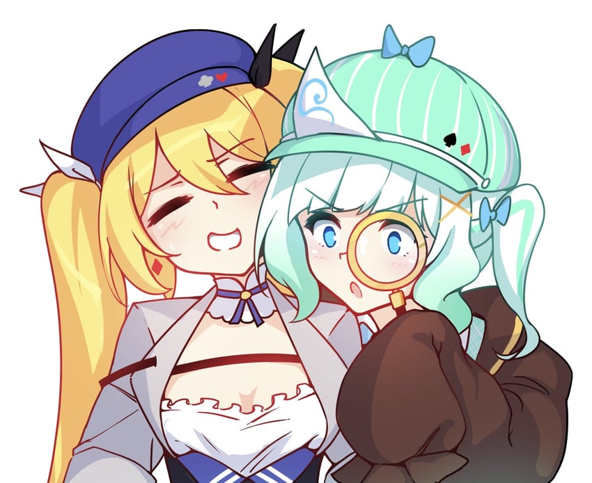 dokibird and mint fantome (indie virtual youtuber) drawn by ricegnat