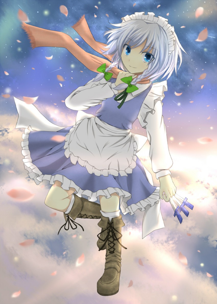 izayoi sakuya (touhou and 1 more) drawn by bunchou_(bunchou3103)