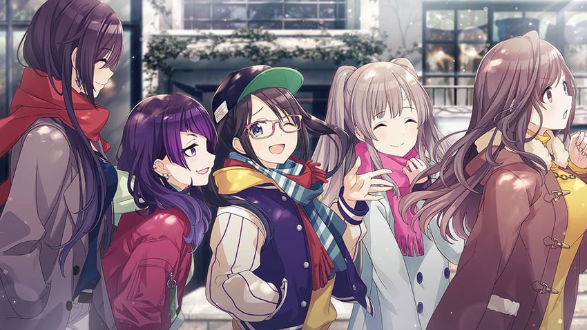 shirase sakuya, tsukioka kogane, tanaka mamimi, yukoku kiriko, and mitsumine yuika (idolmaster and 1 more)