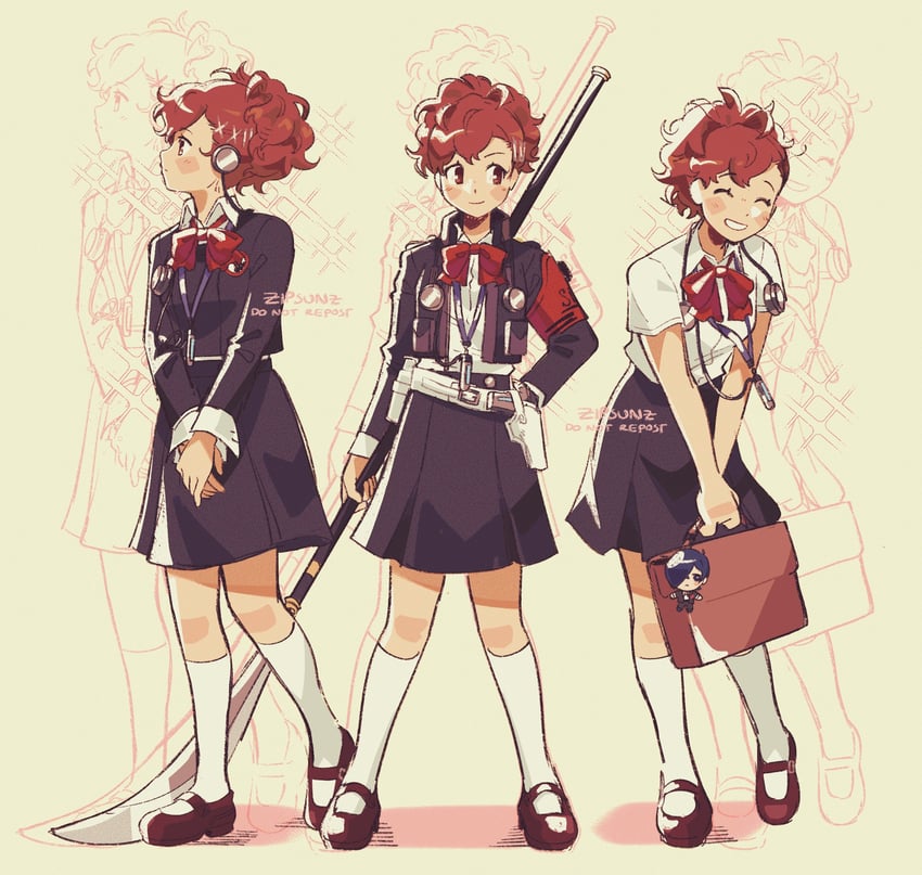 yuuki makoto and shiomi kotone (persona and 3 more) drawn by zipsunz