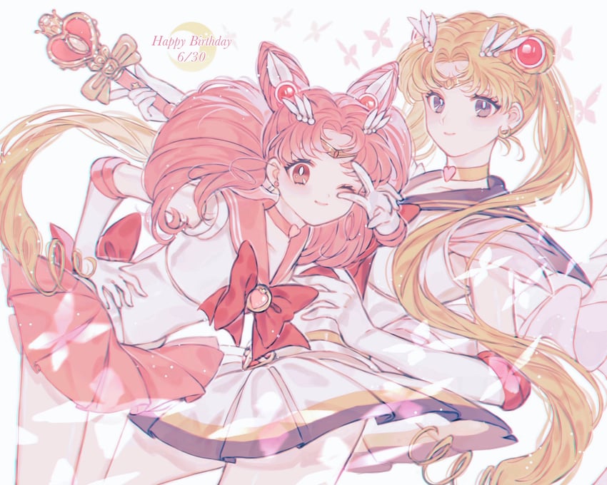 tsukino usagi, sailor moon, chibi usa, sailor chibi moon, and super sailor moon (bishoujo senshi sailor moon and 1 more) drawn by hn_sit