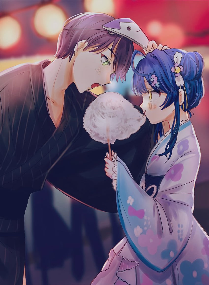 amamiya kokoro and kenmochi touya (nijisanji) drawn by tukk