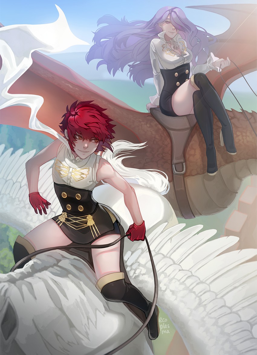 camilla and hinoka (fire emblem and 2 more) drawn by ecoplasma