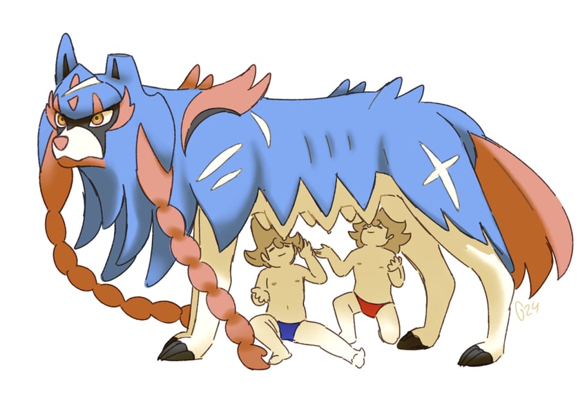 zacian, shielbert, sordward, romulus, and remus (pokemon and 2 more) drawn by pinkgermy